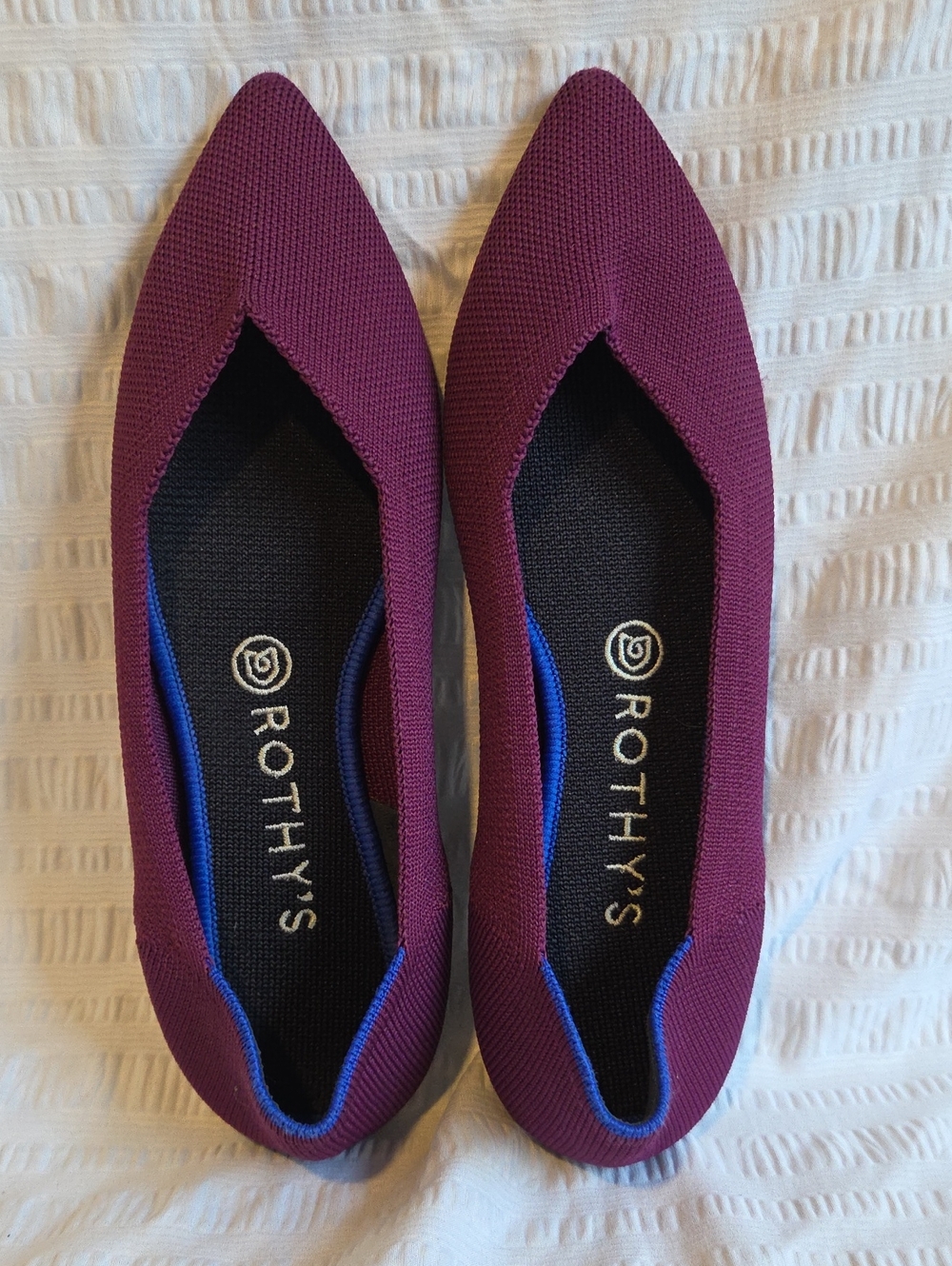 Rothy's Pointed Ballet Flats in Plum